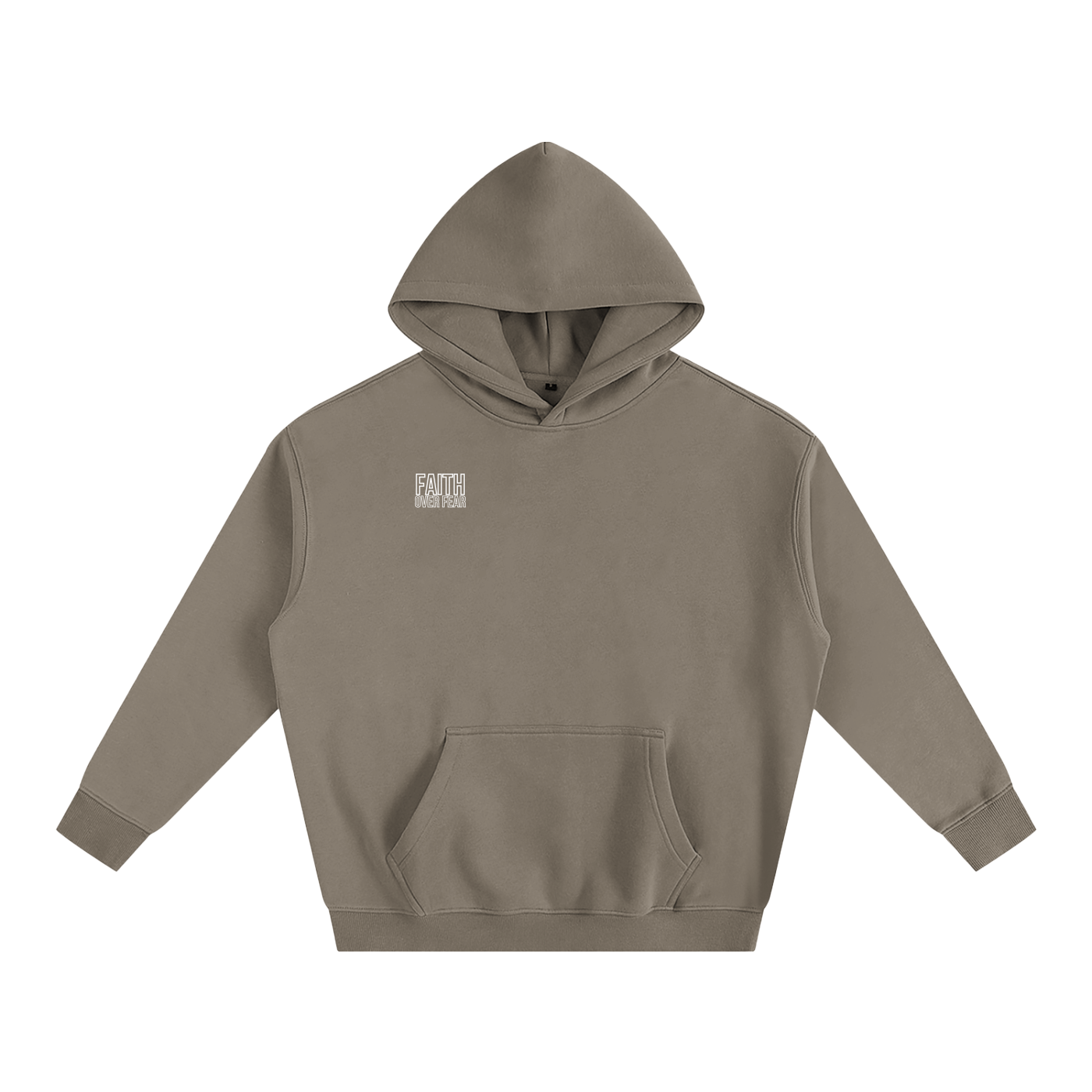 Oversize Faith Over Fear Fleeced Hoodie