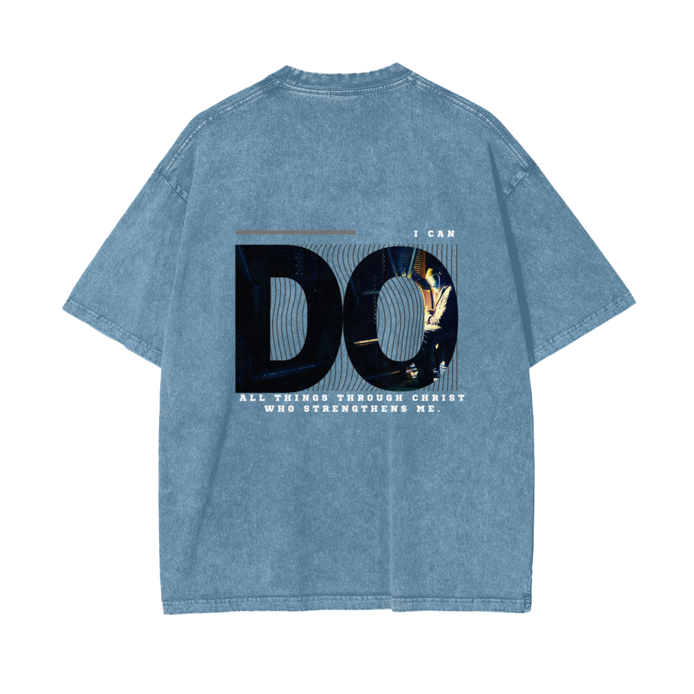 Philippians 4:13 Oversize Snow Washed T-Shirt