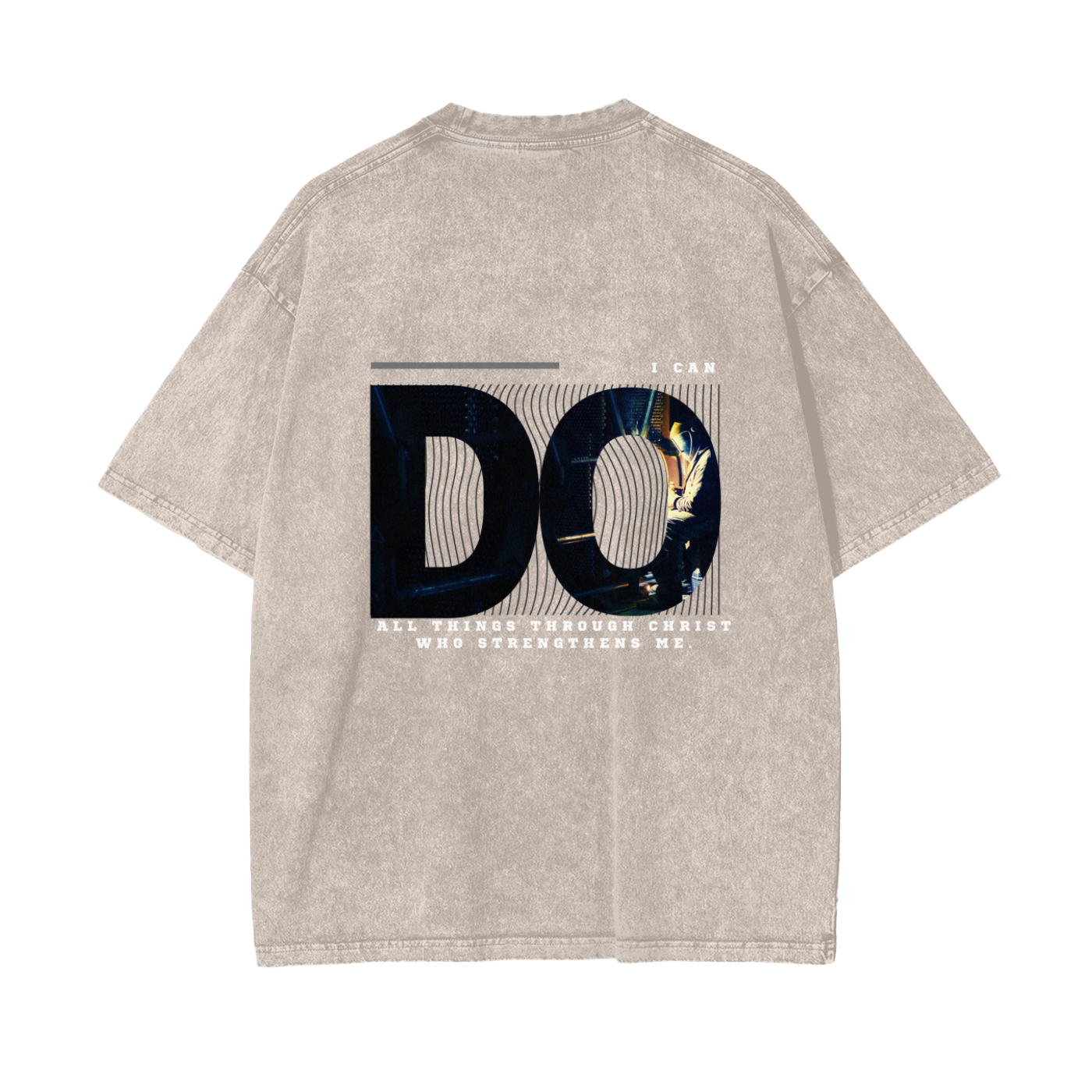 Philippians 4:13 Oversize Snow Washed T-Shirt
