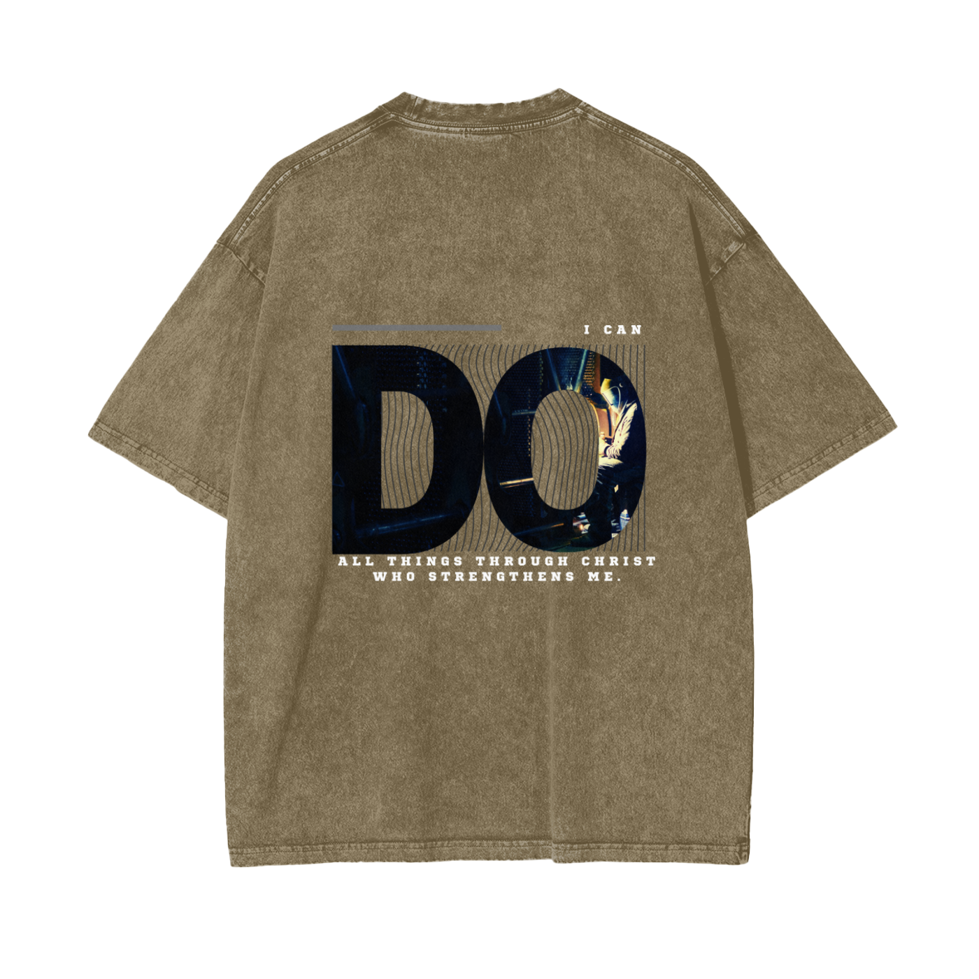 Philippians 4:13 Oversize Snow Washed T-Shirt