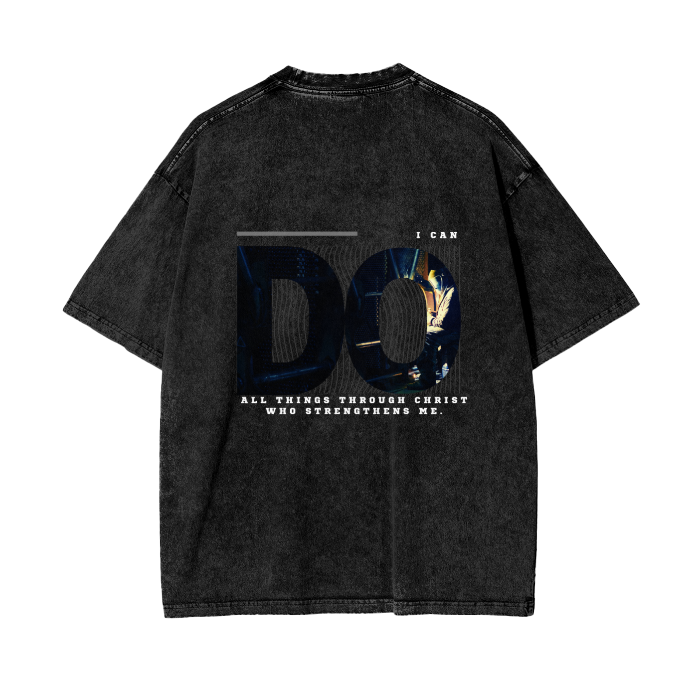 Philippians 4:13 Oversize Snow Washed T-Shirt