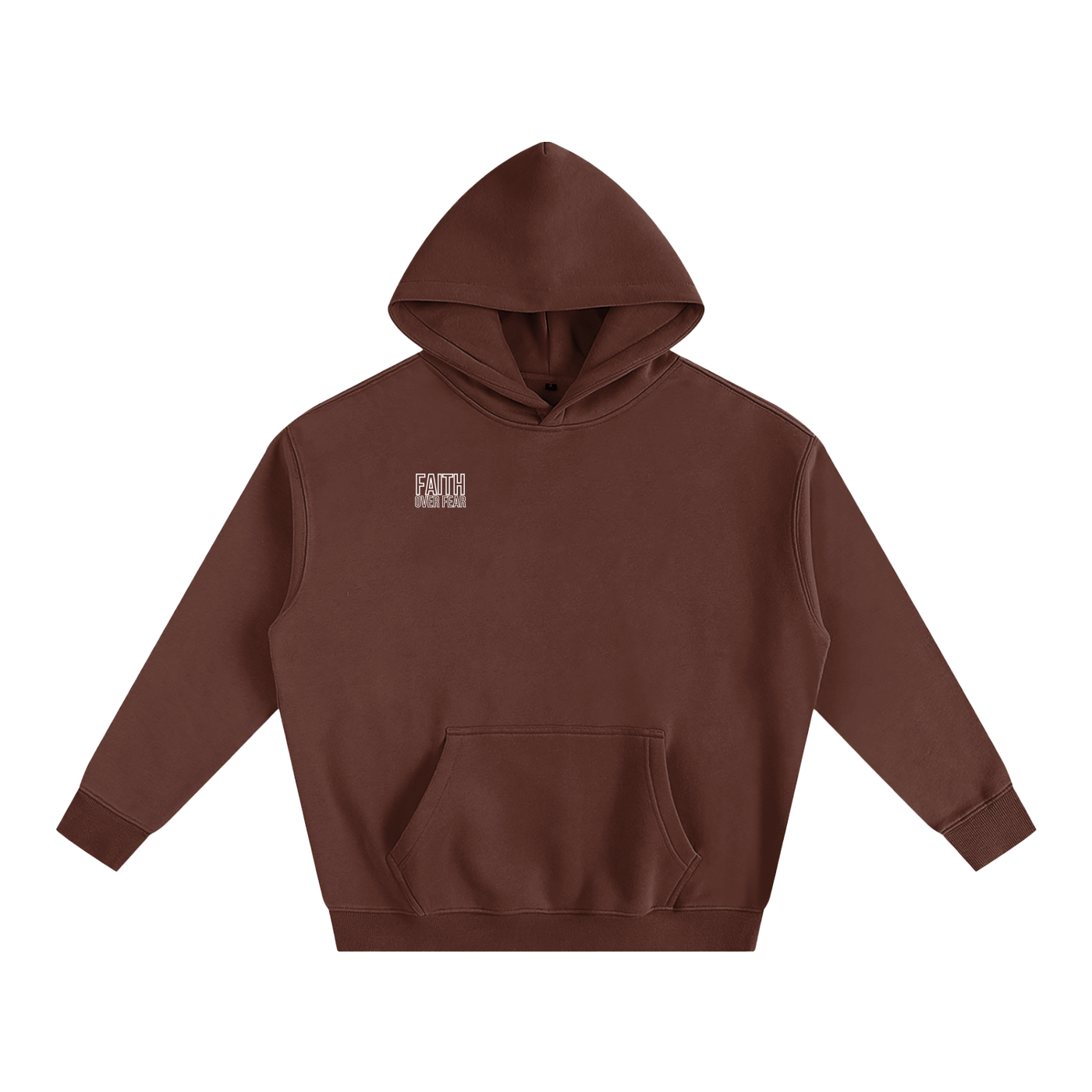 Oversize Faith Over Fear Fleeced Hoodie