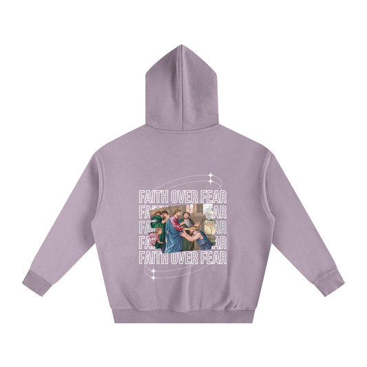 Oversize Faith Over Fear Fleeced Hoodie