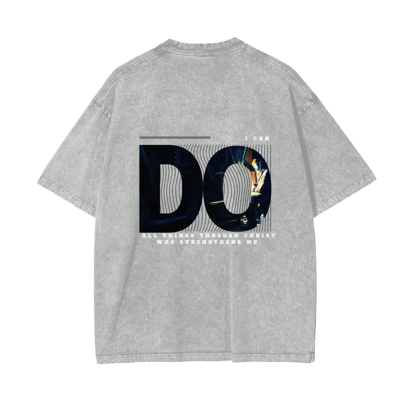 Philippians 4:13 Oversize Snow Washed T-Shirt