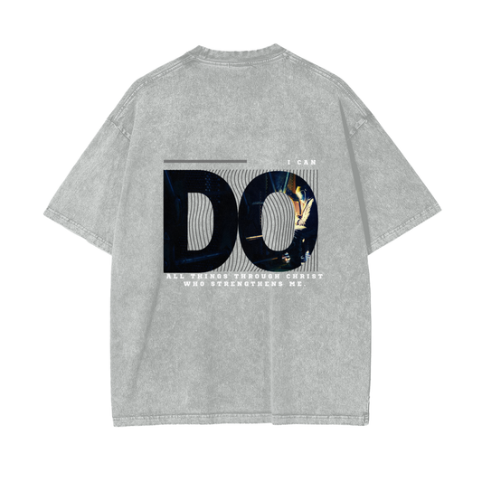 Philippians 4:13 Oversize Snow Washed T-Shirt