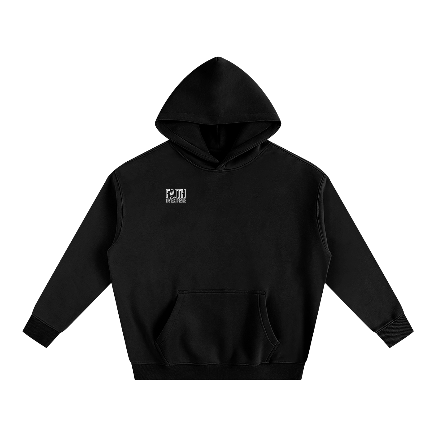 Oversize Faith Over Fear Fleeced Hoodie